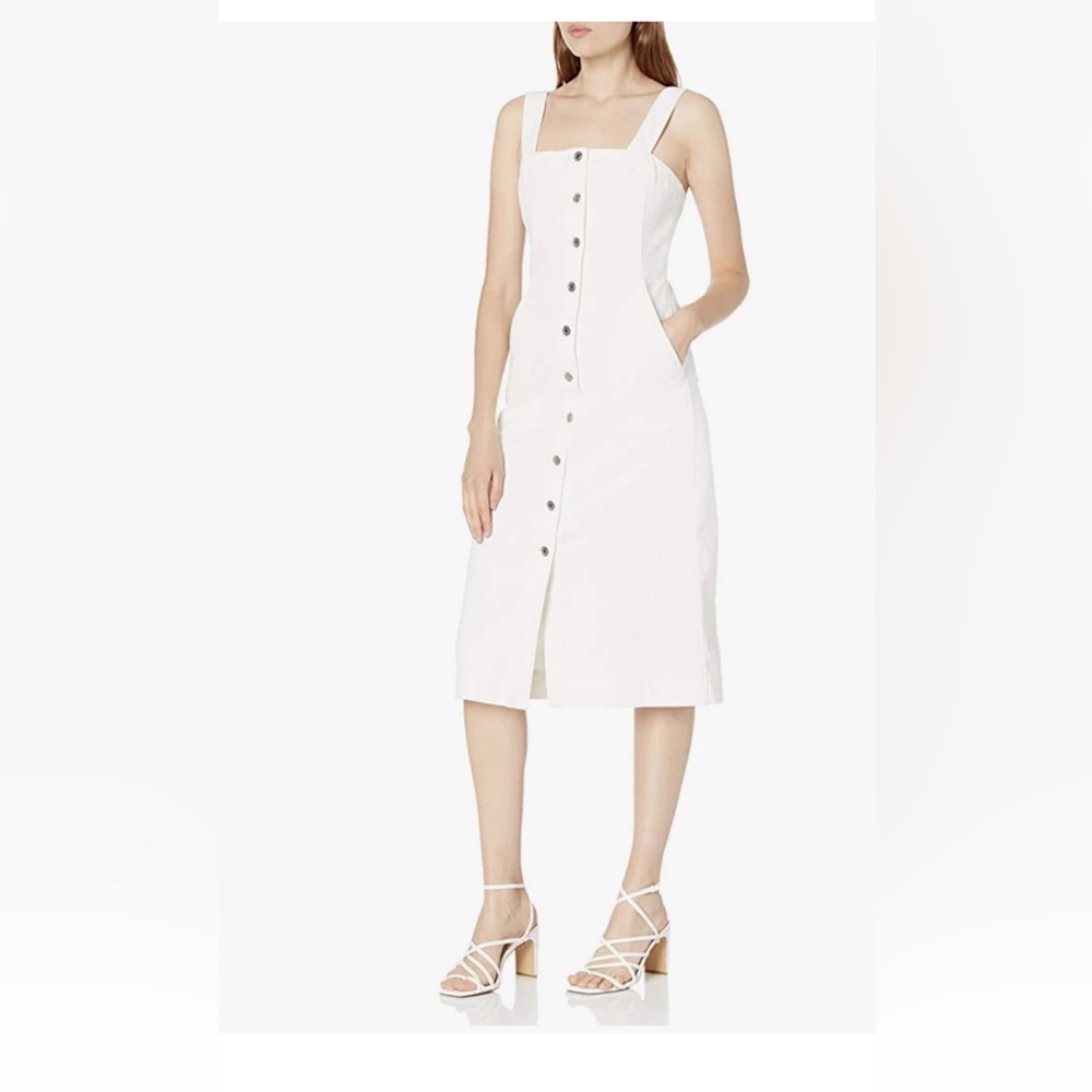 Club Monaco women’s button front denim dress size 6 cream